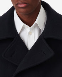 Tristan wool pea jacket - Navy