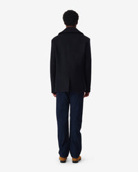 Tristan wool pea jacket - Navy