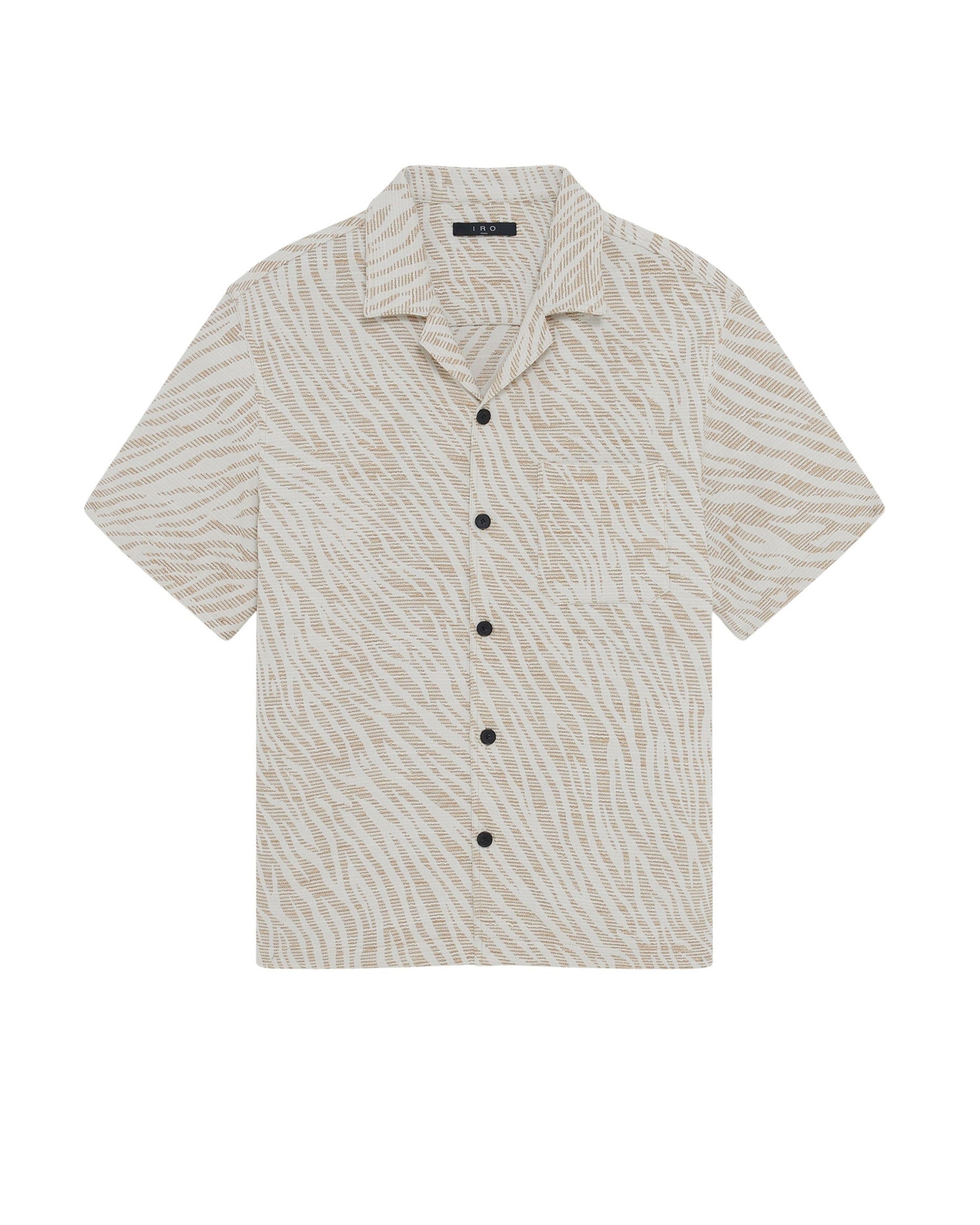 Nahel short-sleeved shirt - Beige & Ecru