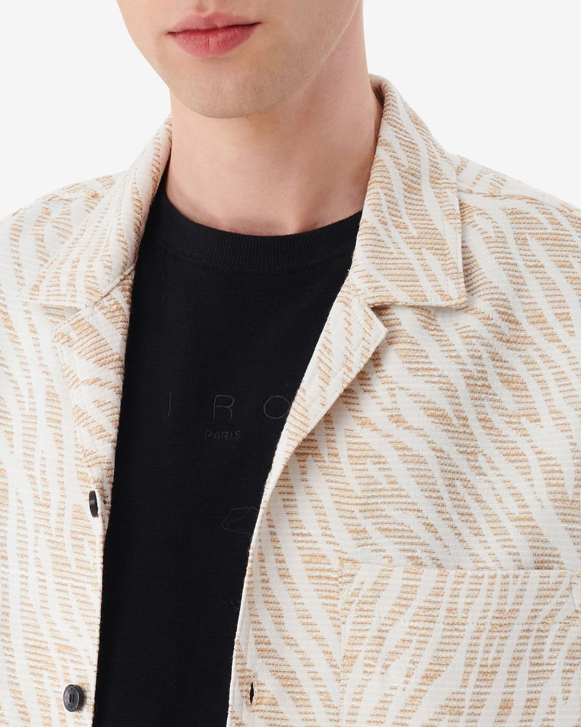 Nahel short-sleeved shirt - Beige & Ecru