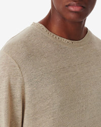 Arona long-sleeved linen T-shirt - Taupe