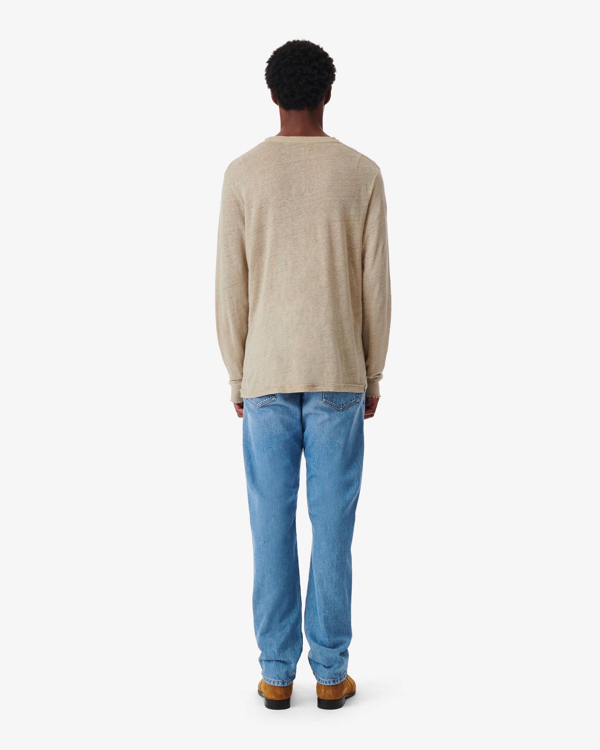 Arona long-sleeved linen T-shirt - Taupe