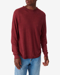 Arona long-sleeved linen T-shirt - Bordeaux