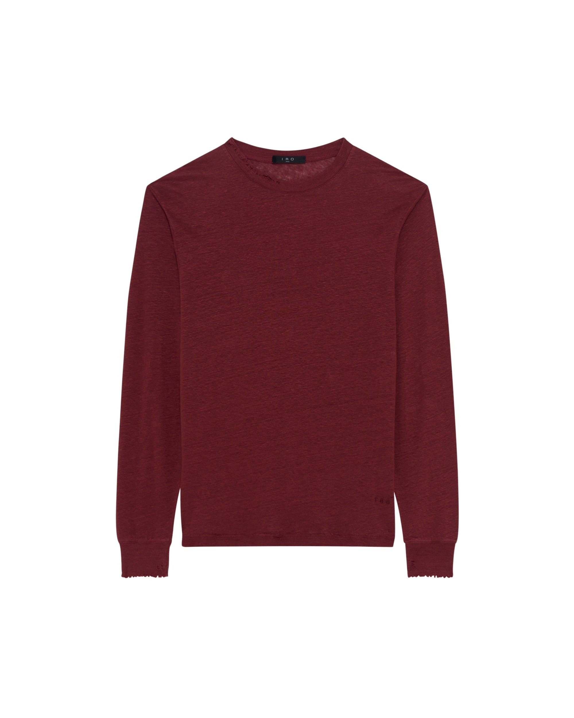 Arona long-sleeved linen T-shirt - Bordeaux