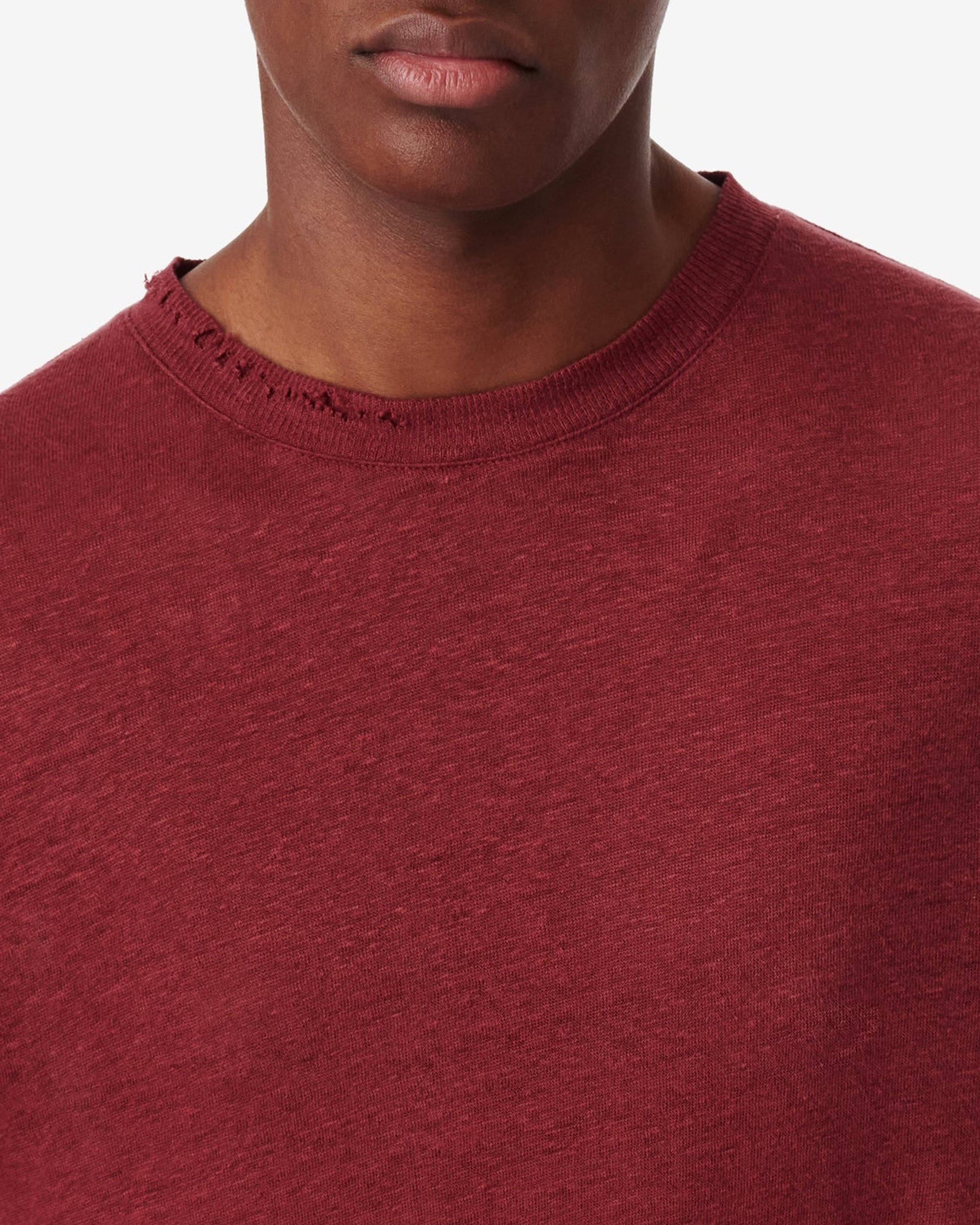 Arona long-sleeved linen T-shirt - Bordeaux