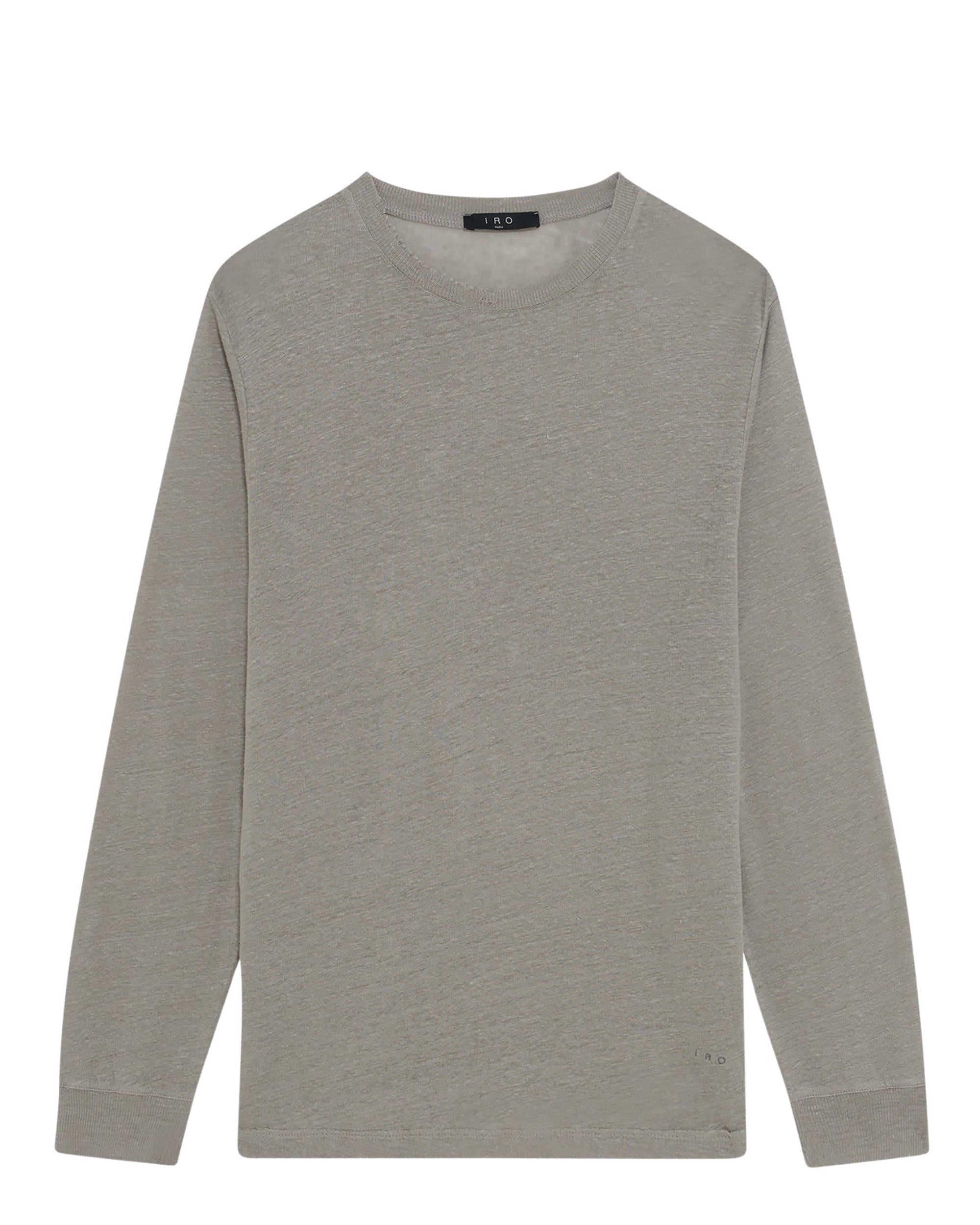 Arona long-sleeved linen T-shirt - Stone Grey