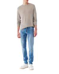 Arona long-sleeved linen T-shirt - Stone Grey