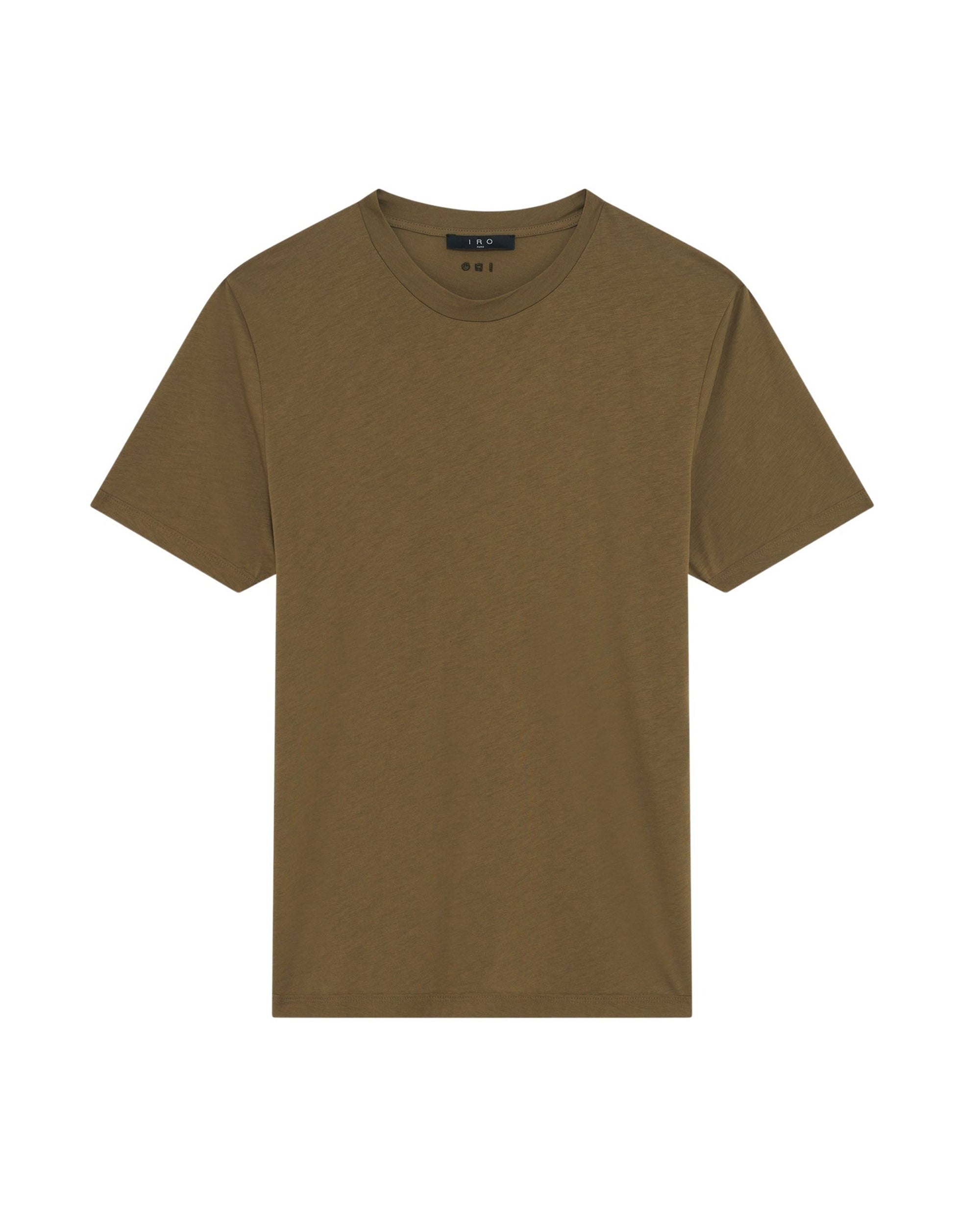 Okobo silk blend short-sleeved T-shirt - Dark Khaki & Khaki