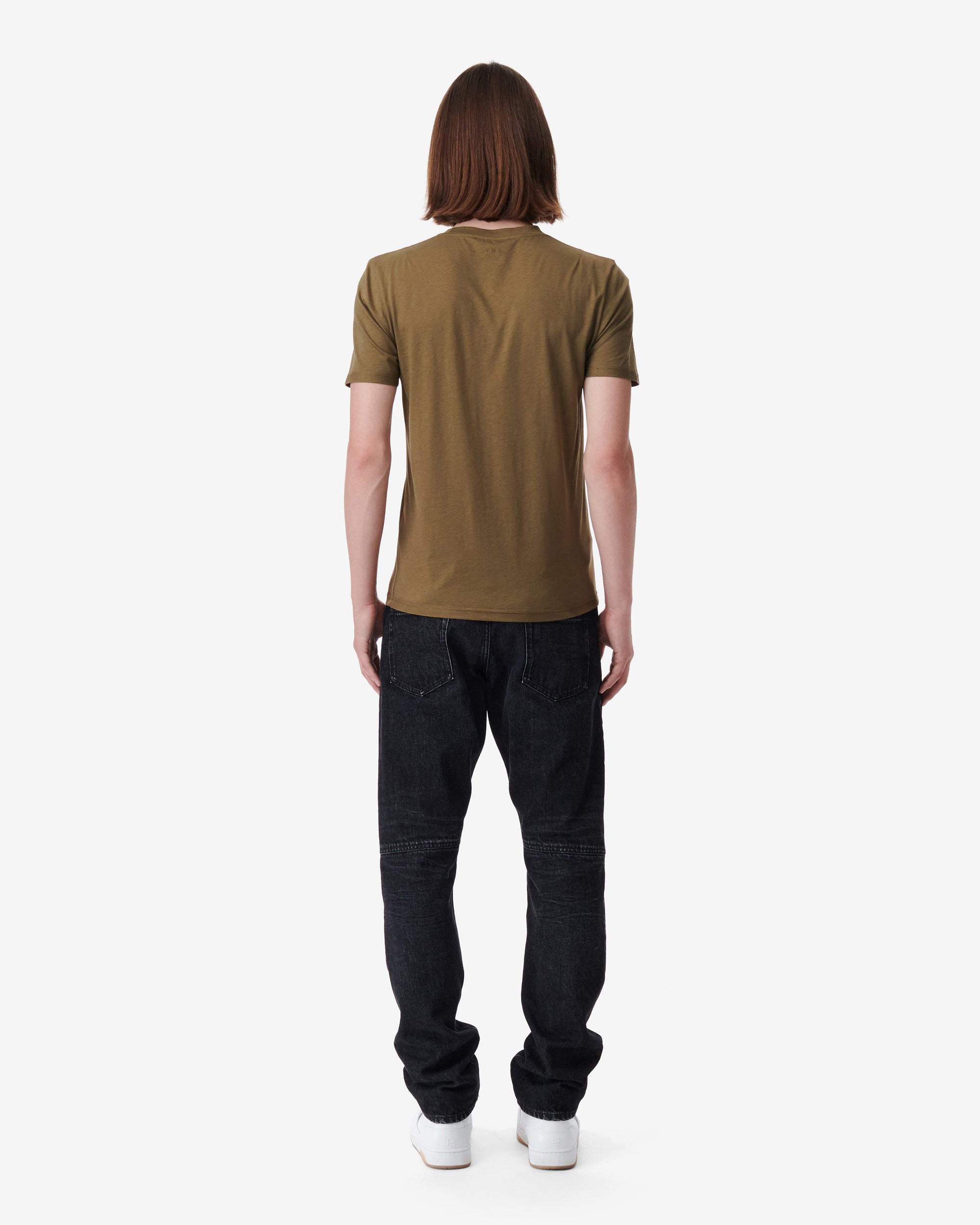 Okobo silk blend short-sleeved T-shirt - Dark Khaki & Khaki