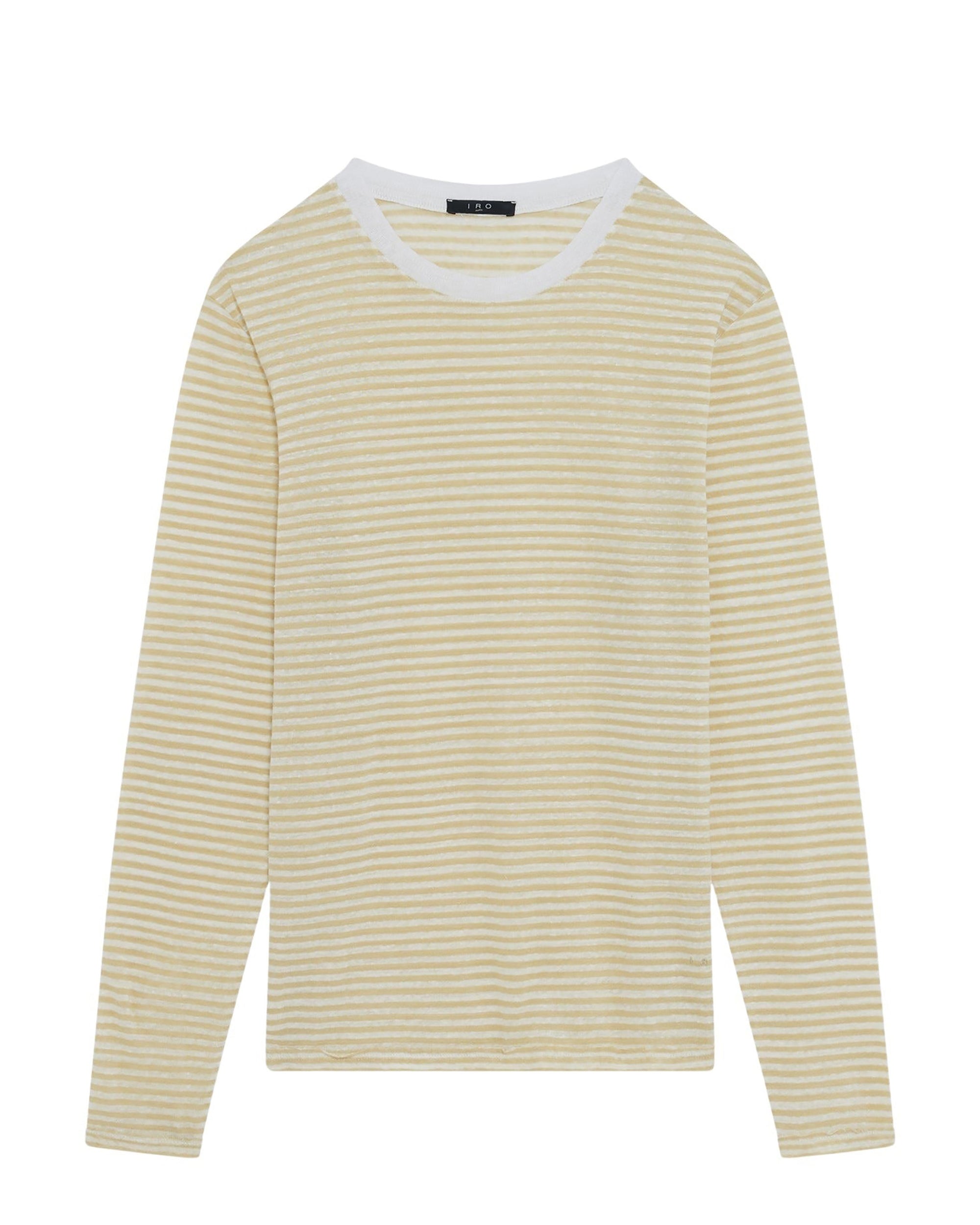 Raja short-sleeved T-shirt in linen - Beige & Natural White