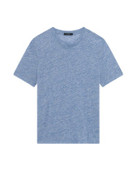 Sergio short-sleeved linen T-shirt - Blue Denim