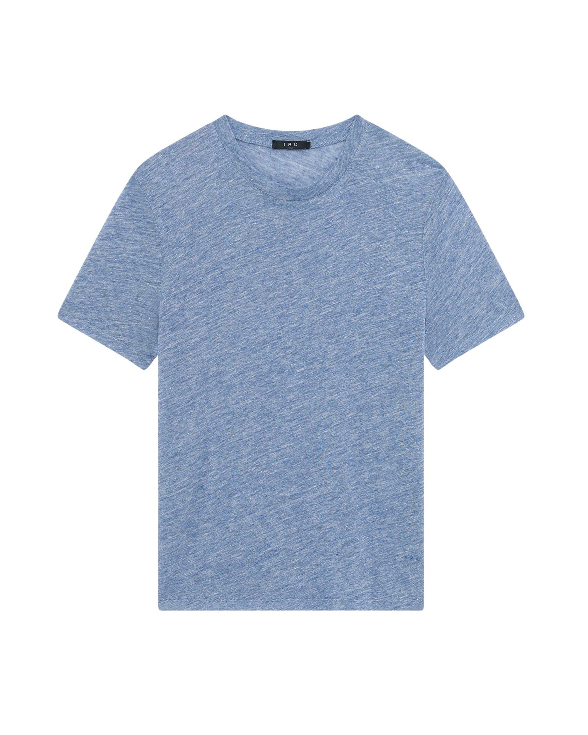 Sergio short-sleeved linen T-shirt - Blue Denim