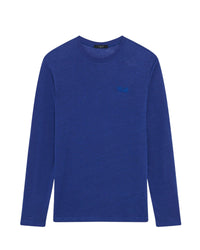 Thiaro long-sleeved t-shirt in linen - Moonlight Blue