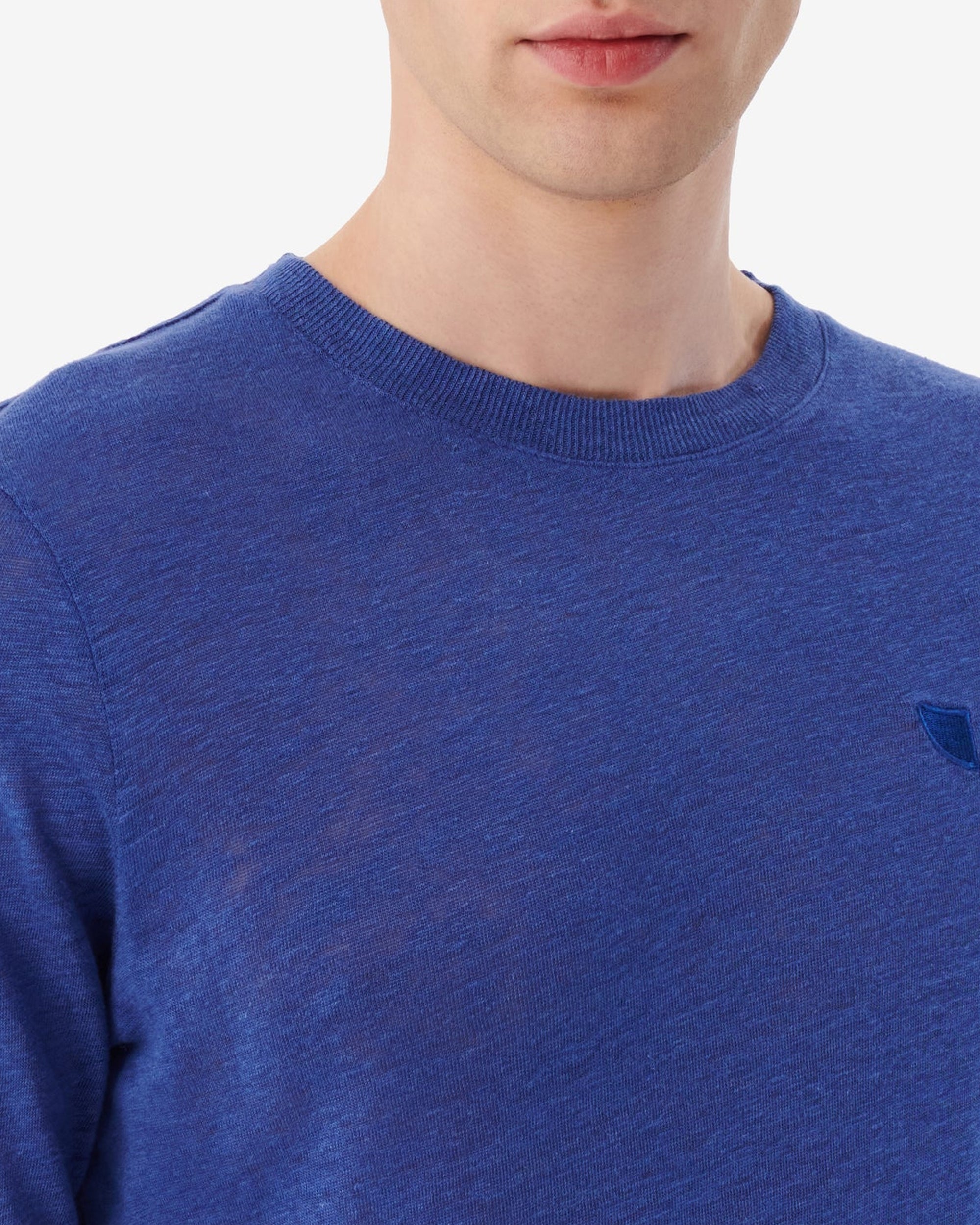 Thiaro long-sleeved t-shirt in linen - Moonlight Blue