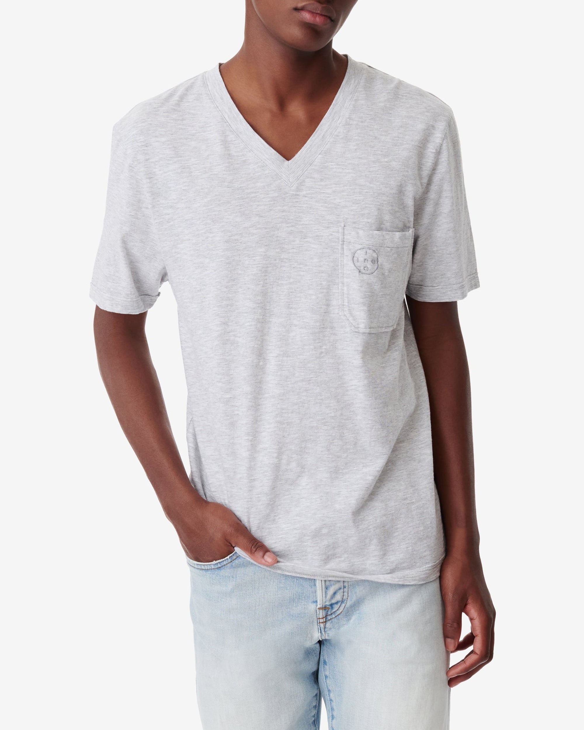 Velio T-shirt - Pearl Grey & White