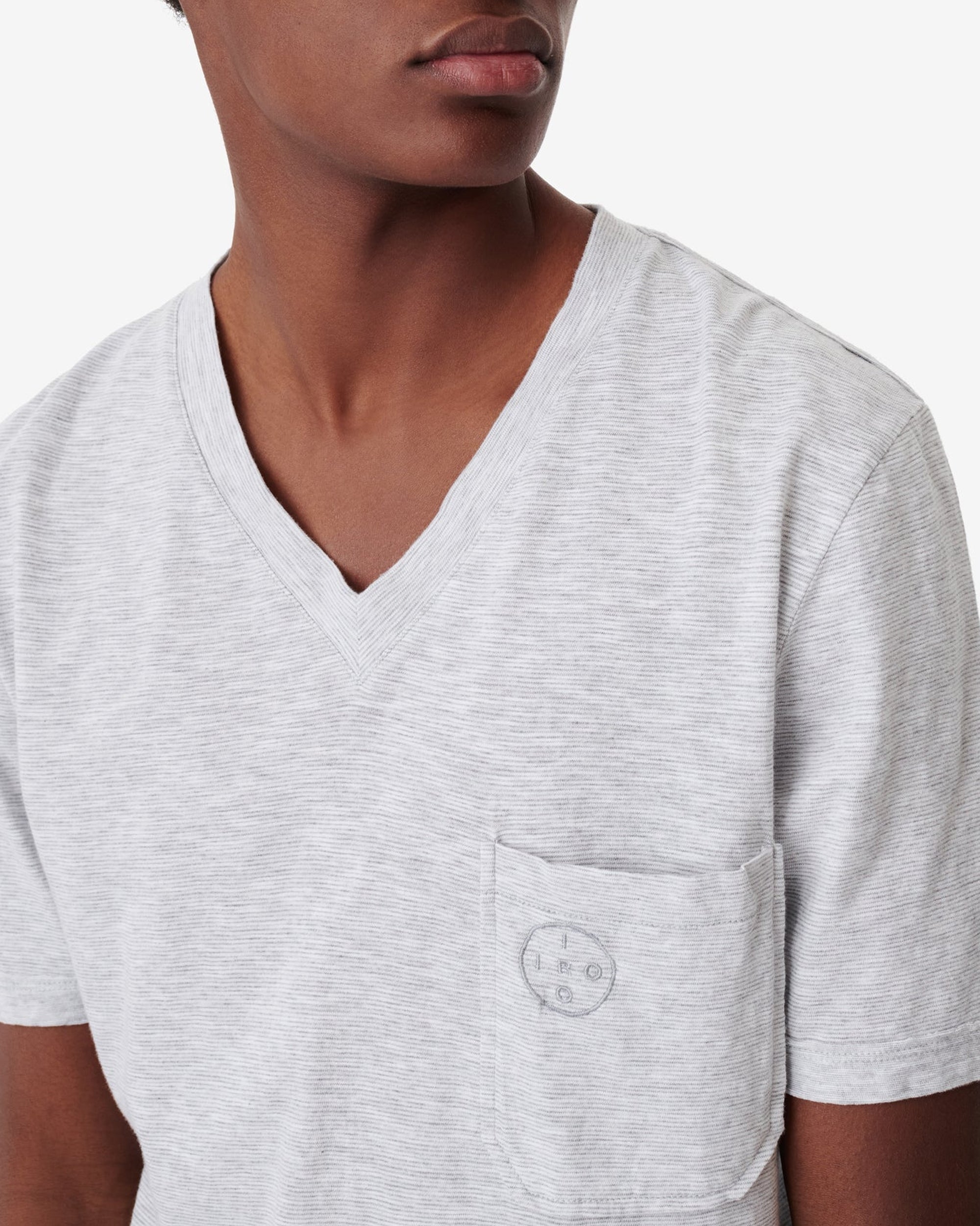 Velio T-shirt - Pearl Grey & White