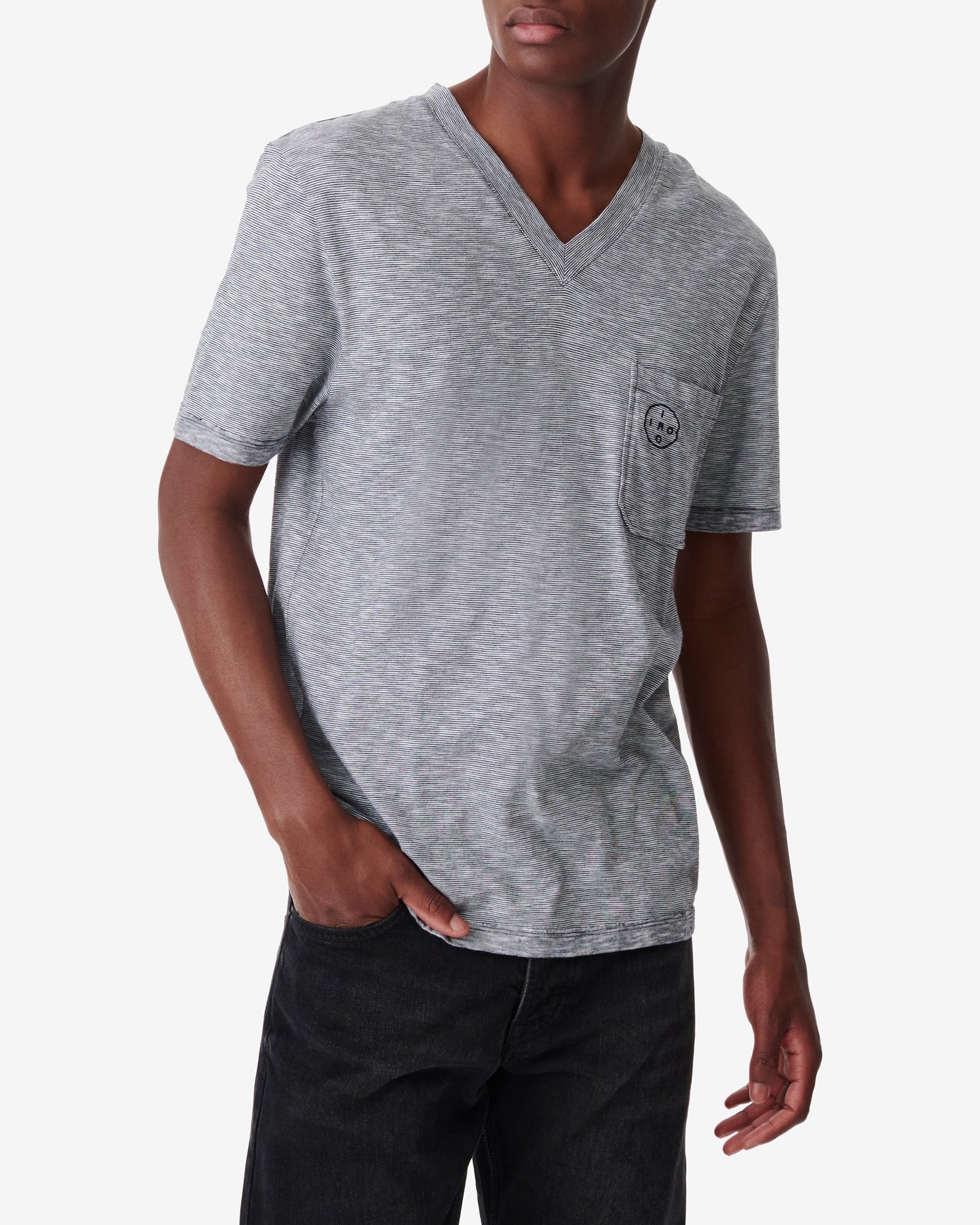 Velio T-shirt - Navy & White