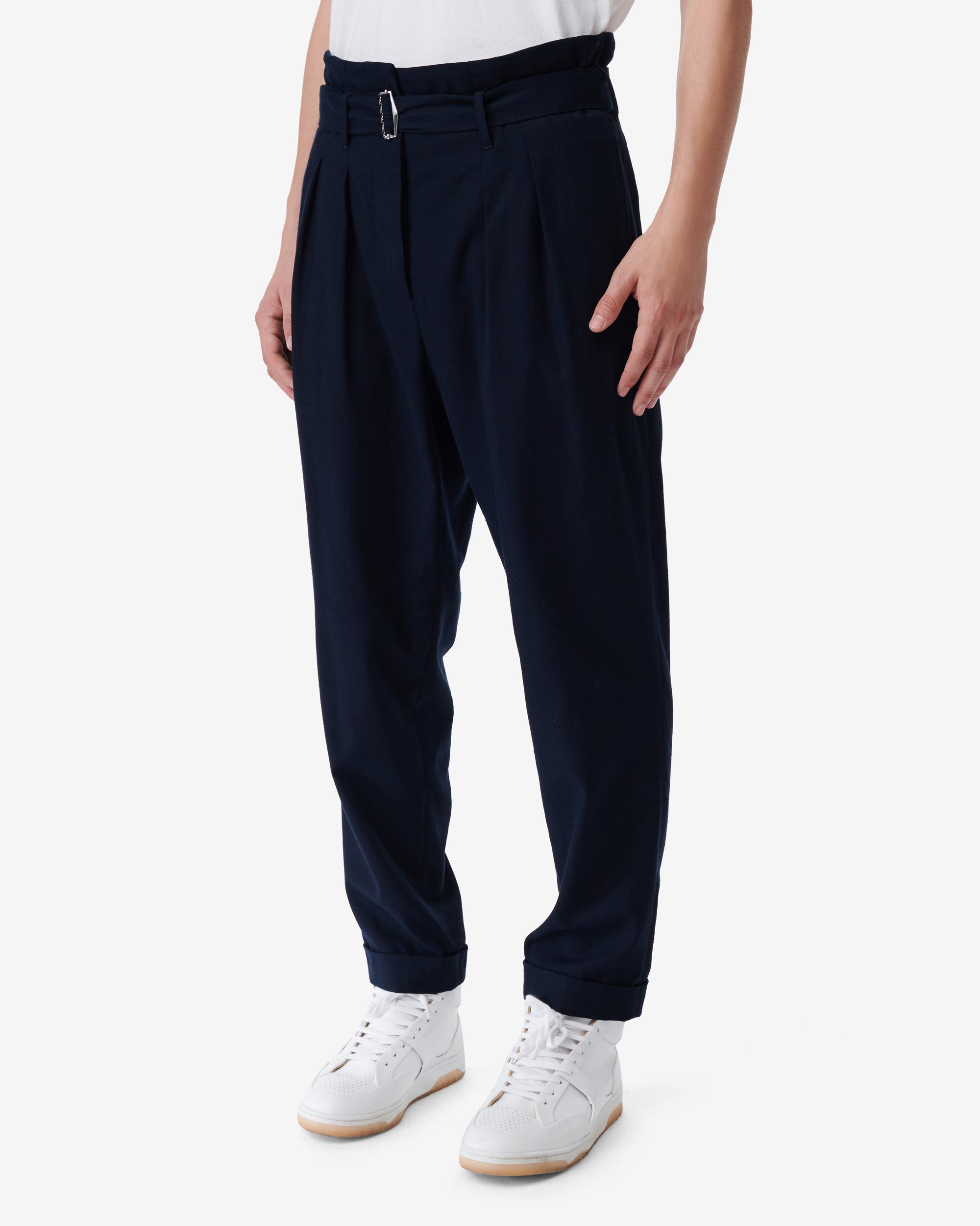 Rohan trousers in silk blend - Dark Navy