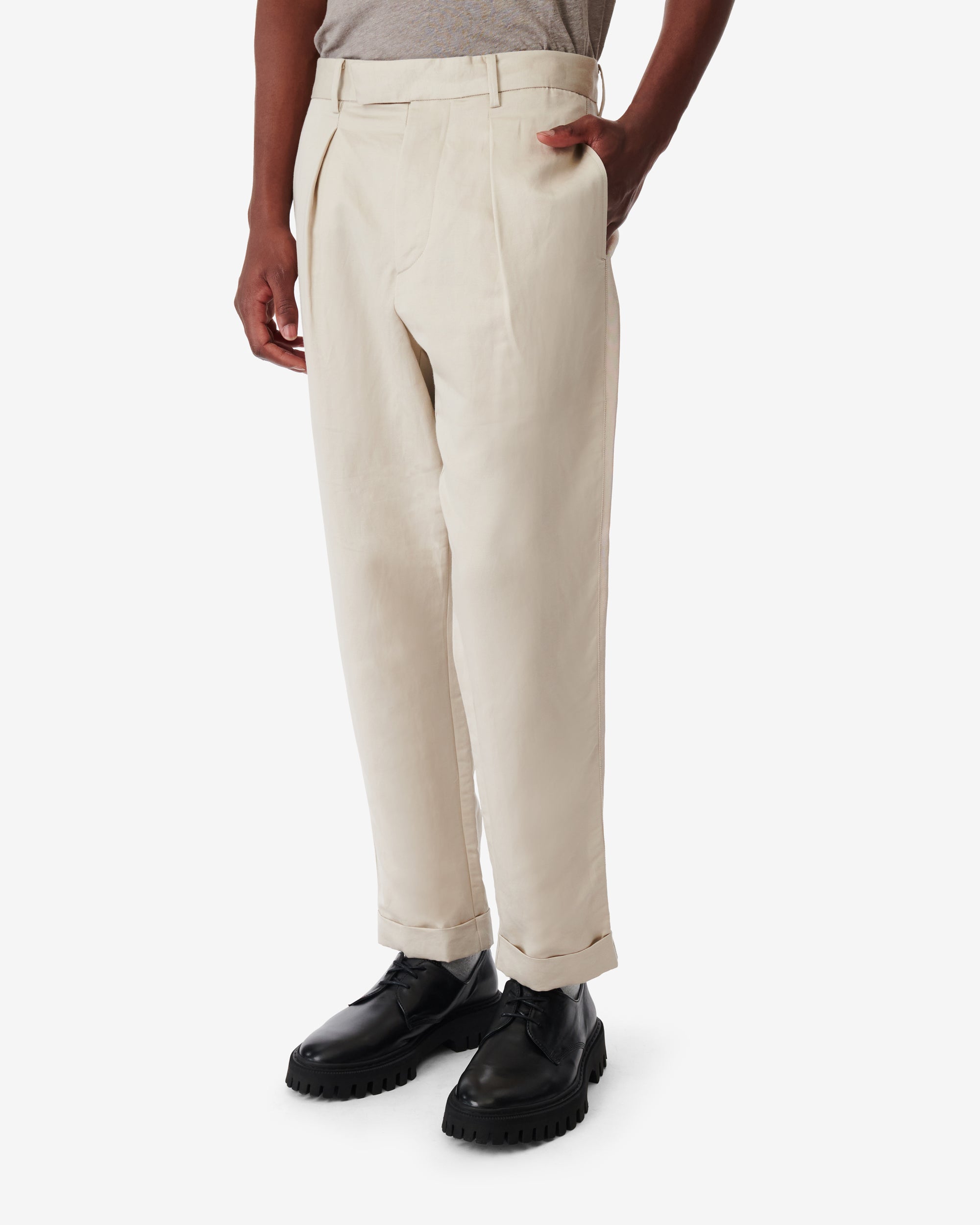 Tobie trousers in linen - Beige