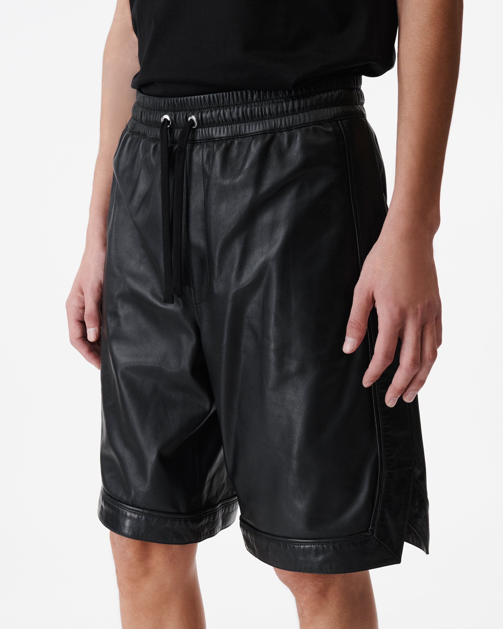 Orhin leather shorts - Black