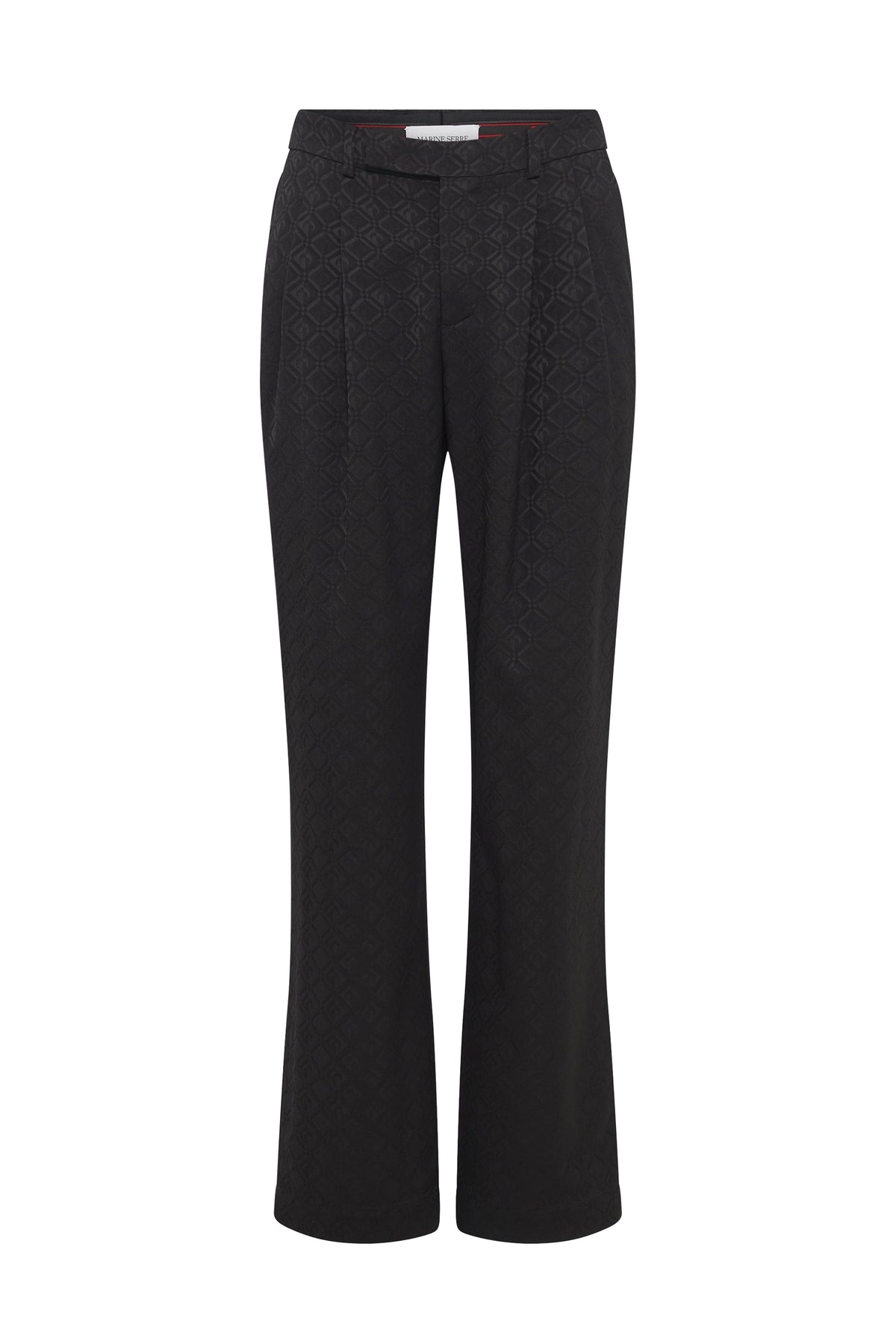 Pantalon large plissé en jacquard Moon - Black
