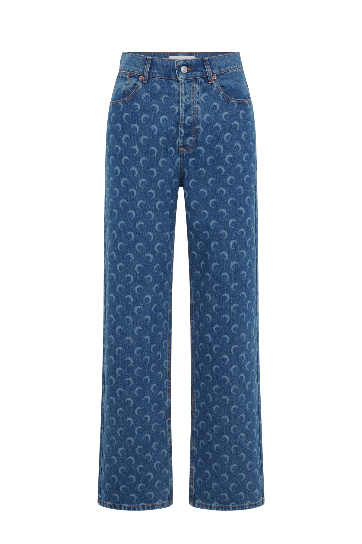 Moon Laser Denim Baggy Jeans - Bleu
