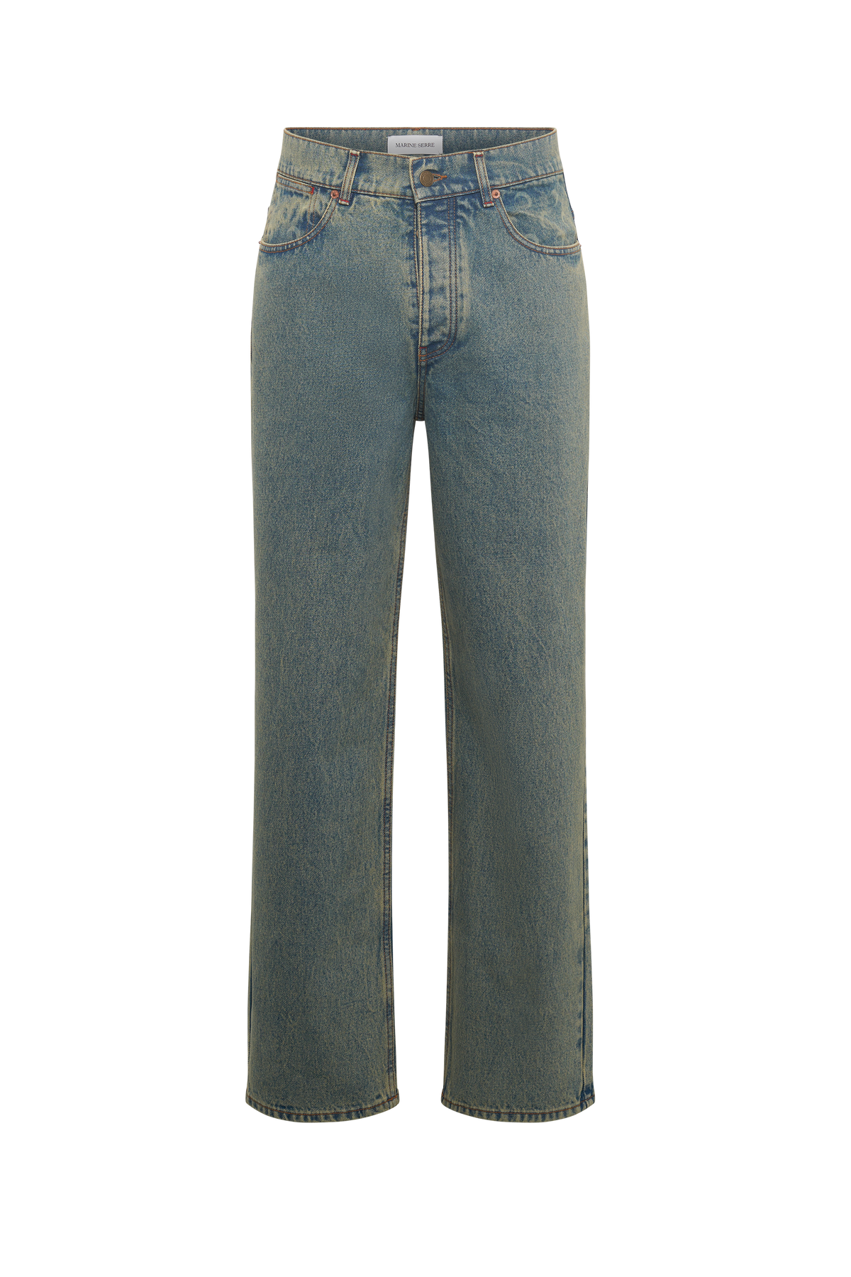 Moon Laser Denim Baggy Jeans - Beige
