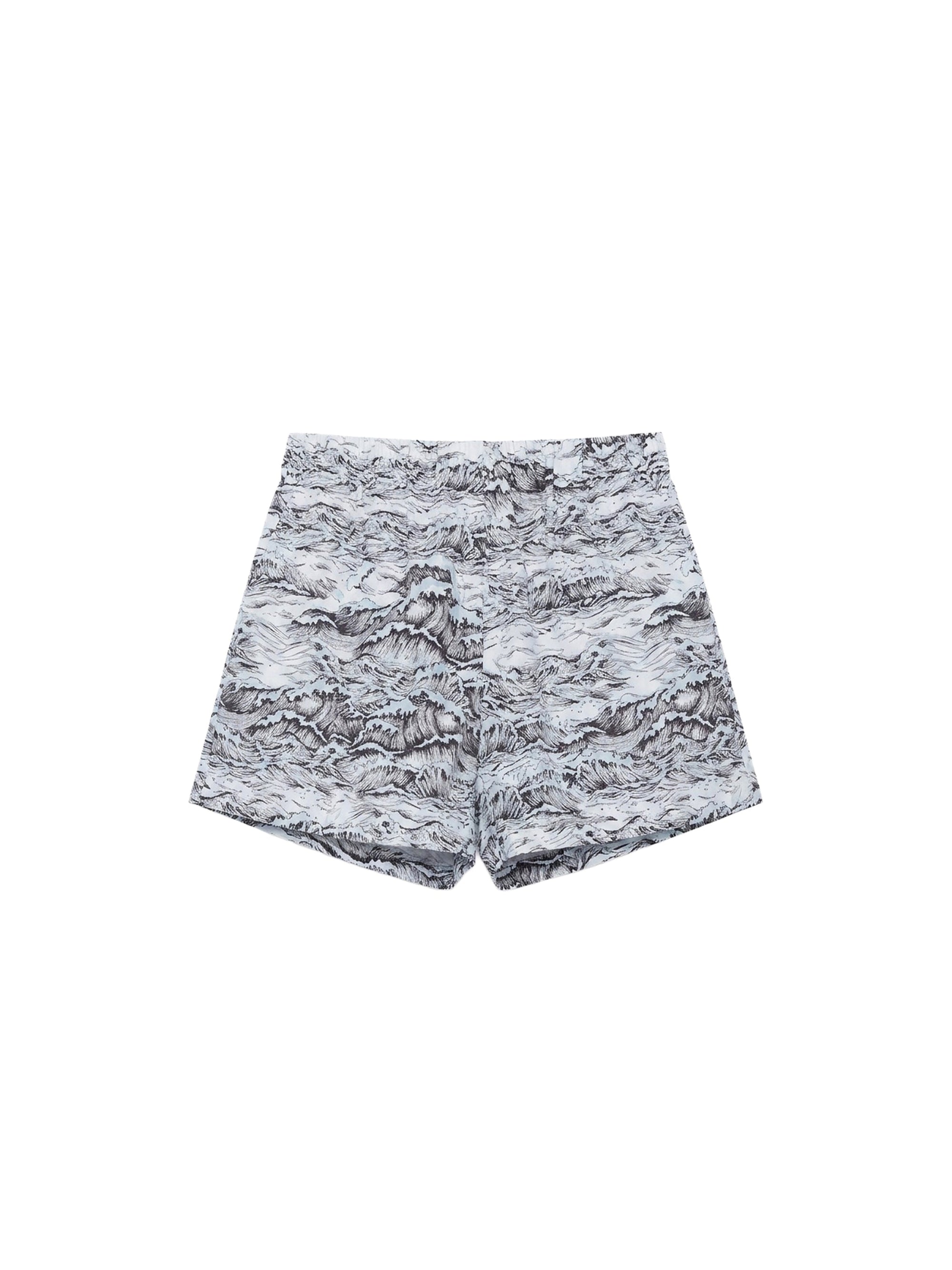 Short avec élastique - Bianco Fantasia Azzurro