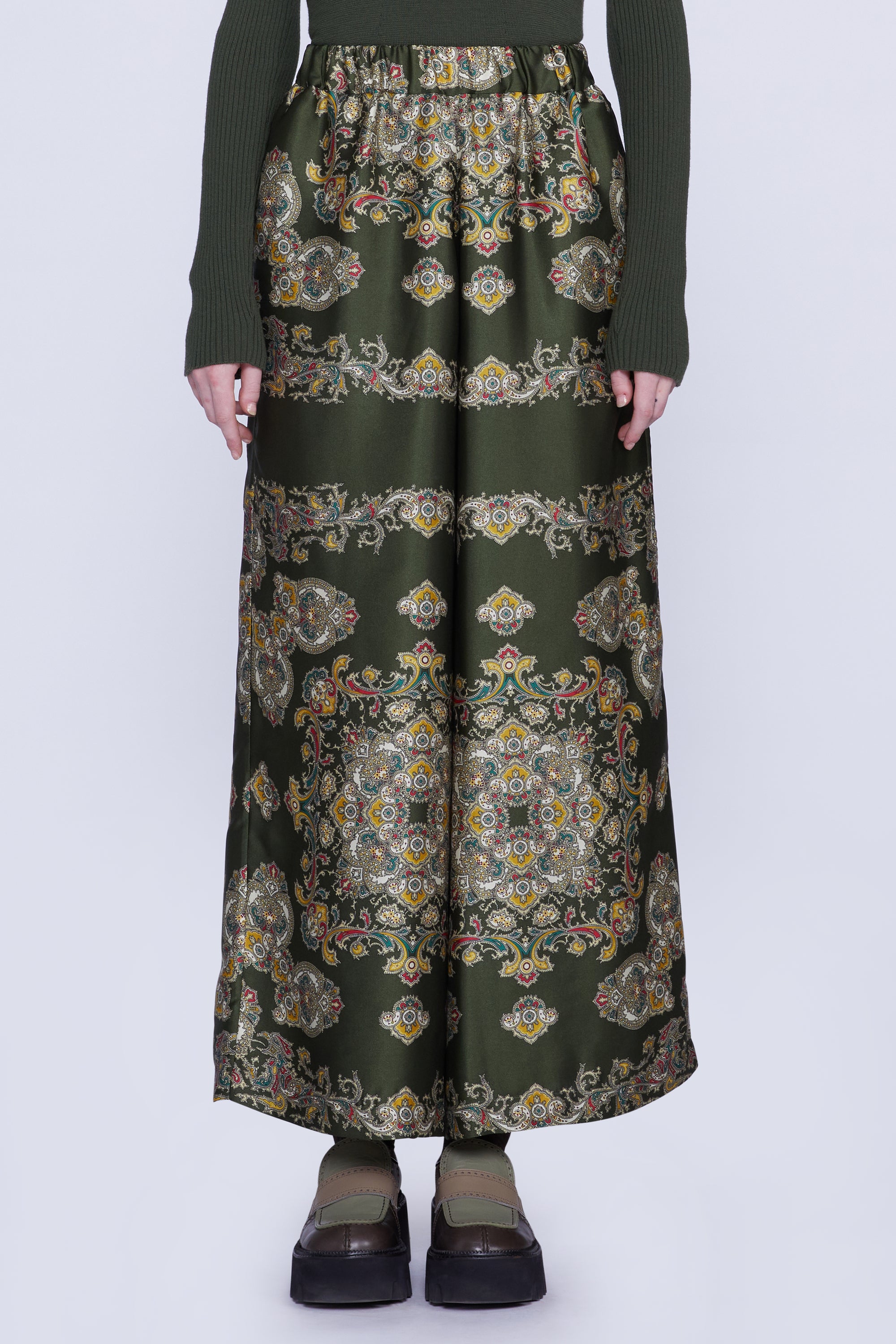 Pantalon avec élastique à la taille - Verde Fantasia