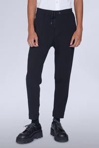 Pantalon droit avec élastique à la taille - Nero