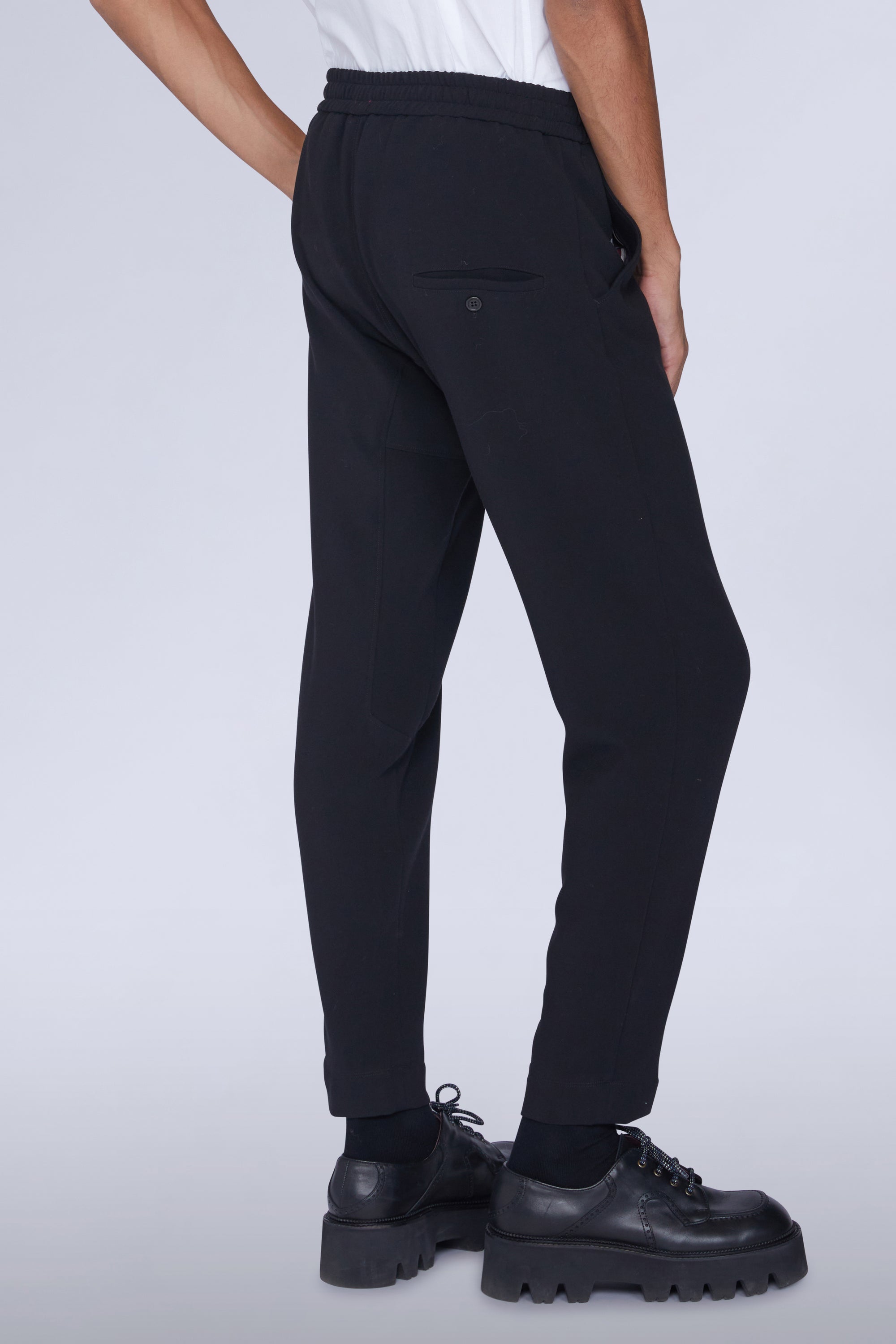 Pantalon droit avec élastique à la taille - Nero