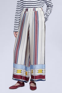 PANTALON JAMBE LARGE EN SOIE