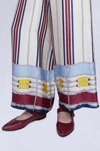 PANTALON JAMBE LARGE EN SOIE