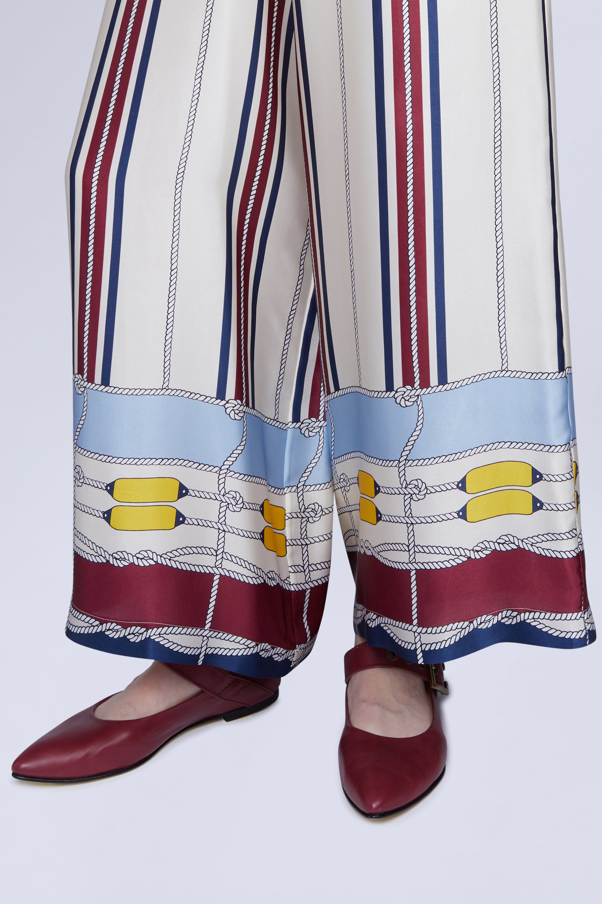 PANTALON JAMBE LARGE EN SOIE