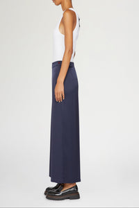 Pantalon palazzo en soie avec élastique - Blu