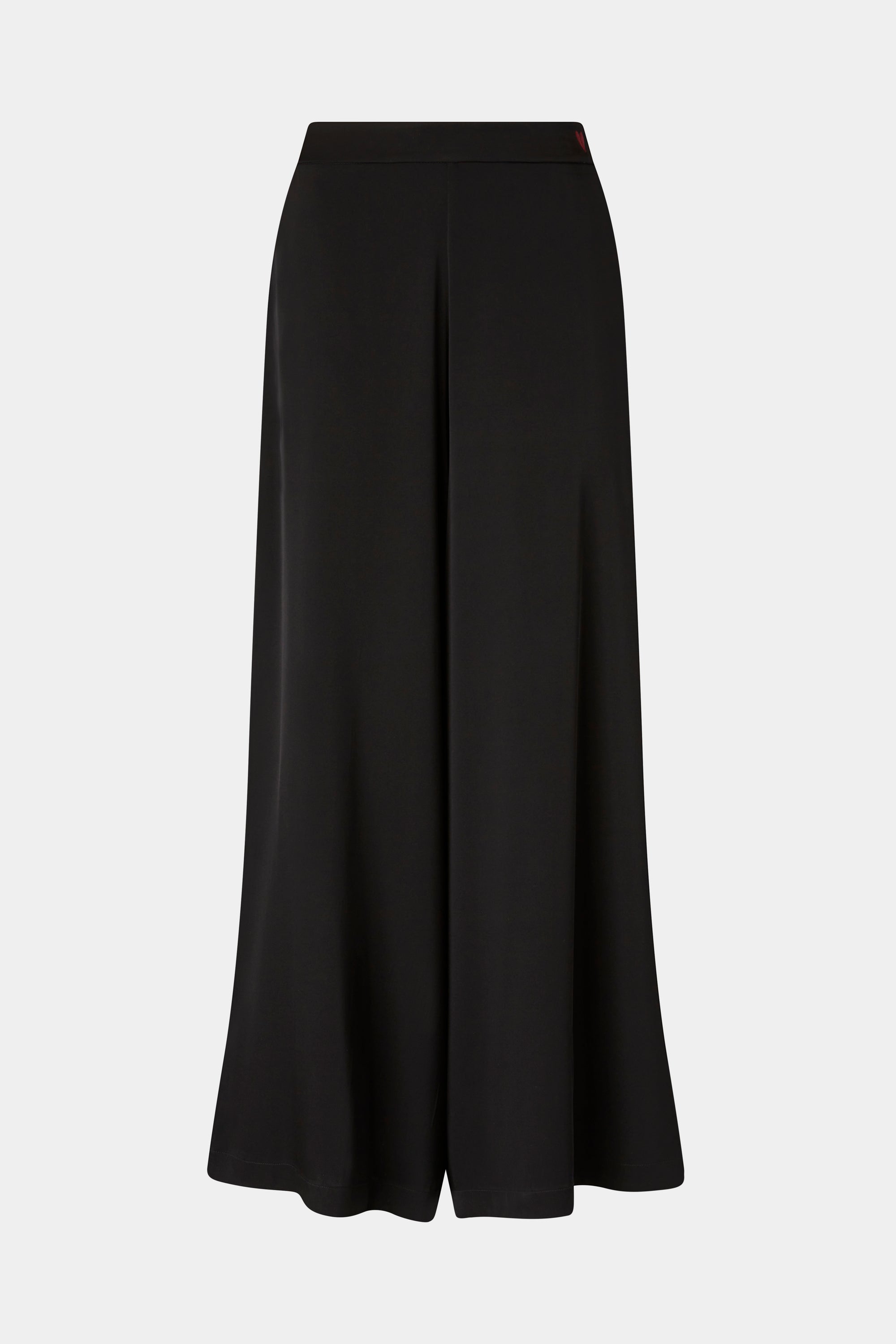 Pantalon palazzo en soie avec élastique - Nero