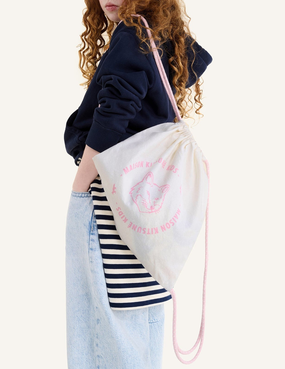 Sac à dos Fox Head Kid en toile - Ecru & Soft Pink