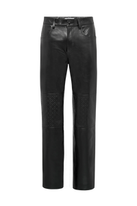 Pantalon Moon monogramme en cuir - Black