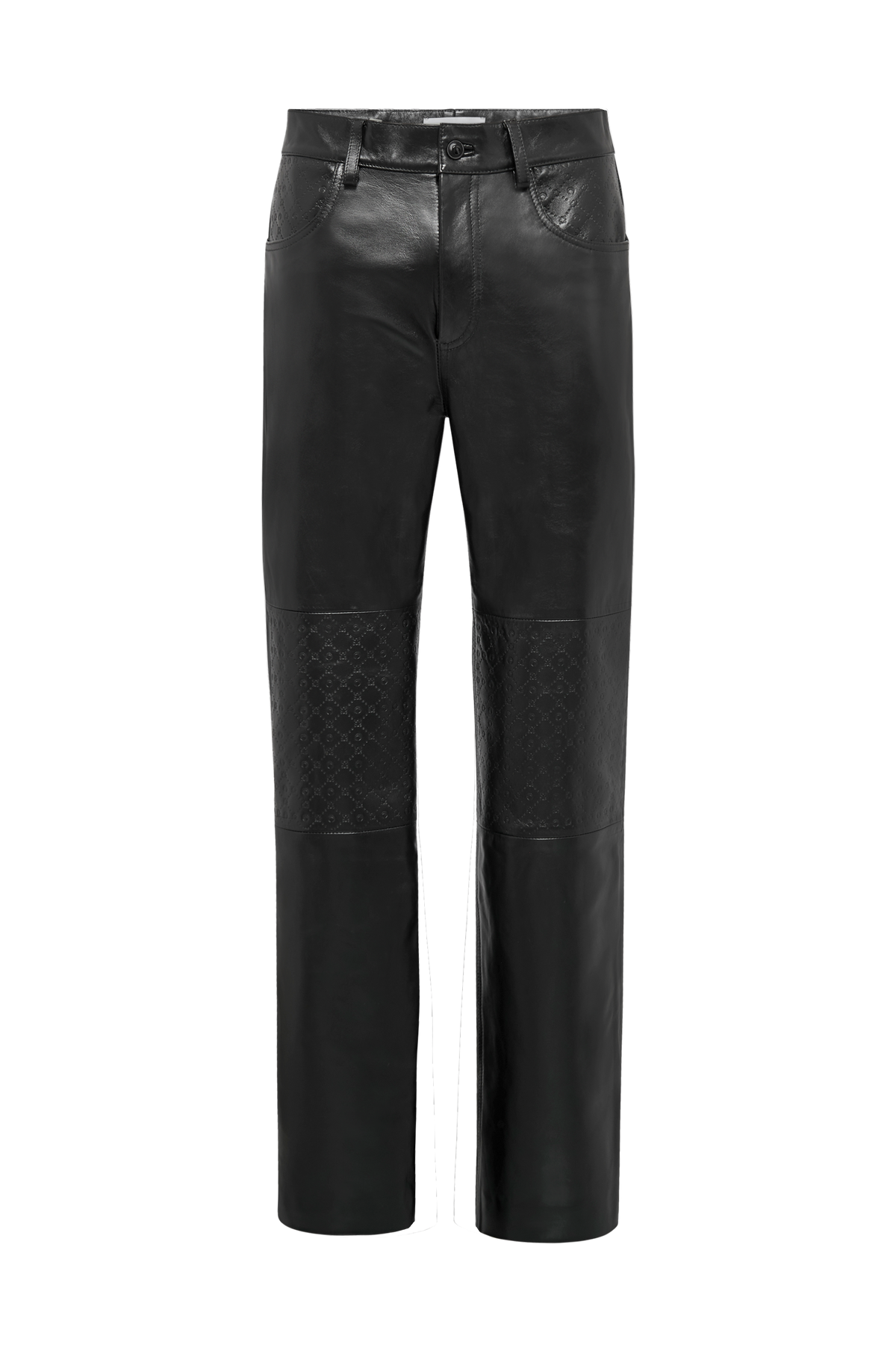 Pantalon Moon monogramme en cuir - Black