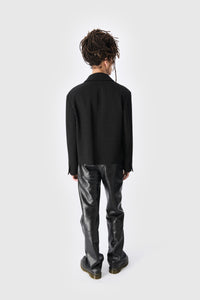 Pantalon Moon monogramme en cuir - Black