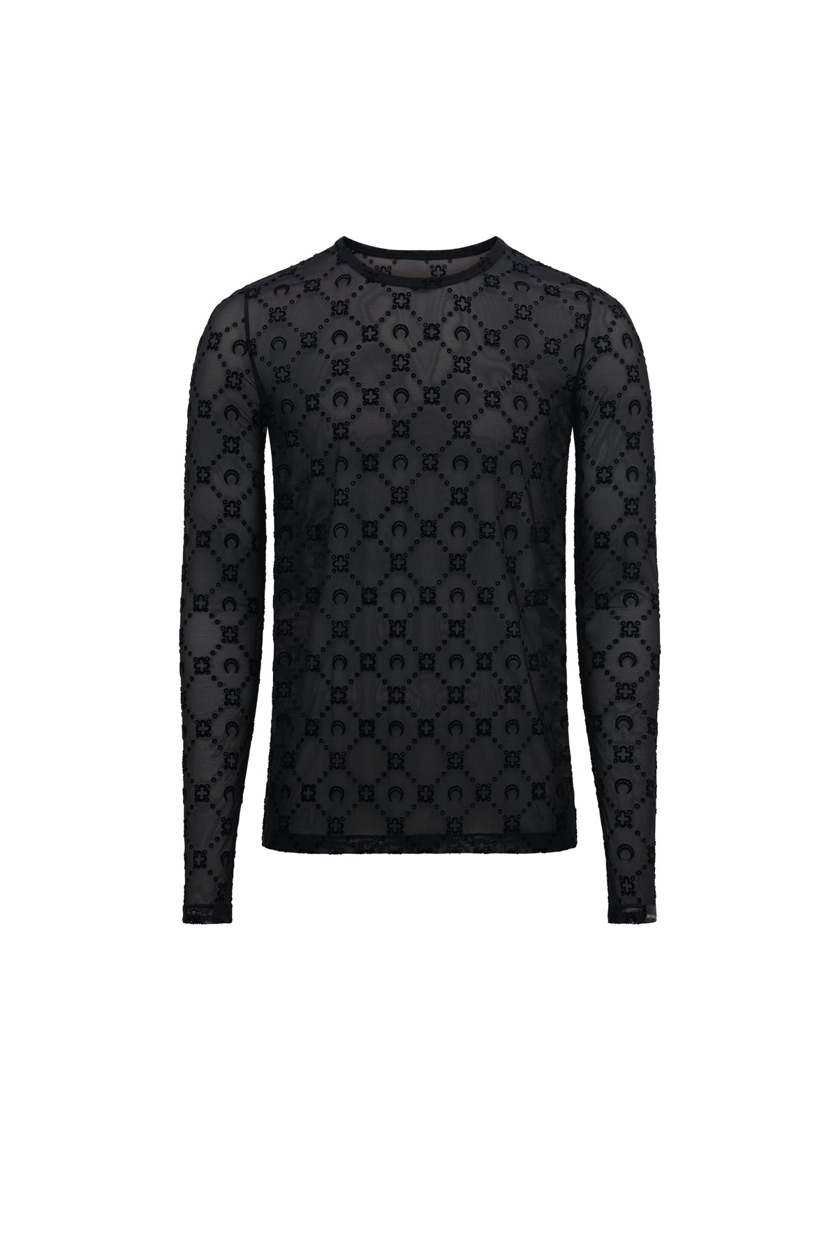 Pull ras du cou mesh block Moonogram - Black