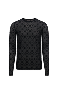 Pull ras du cou mesh block Moonogram - Black