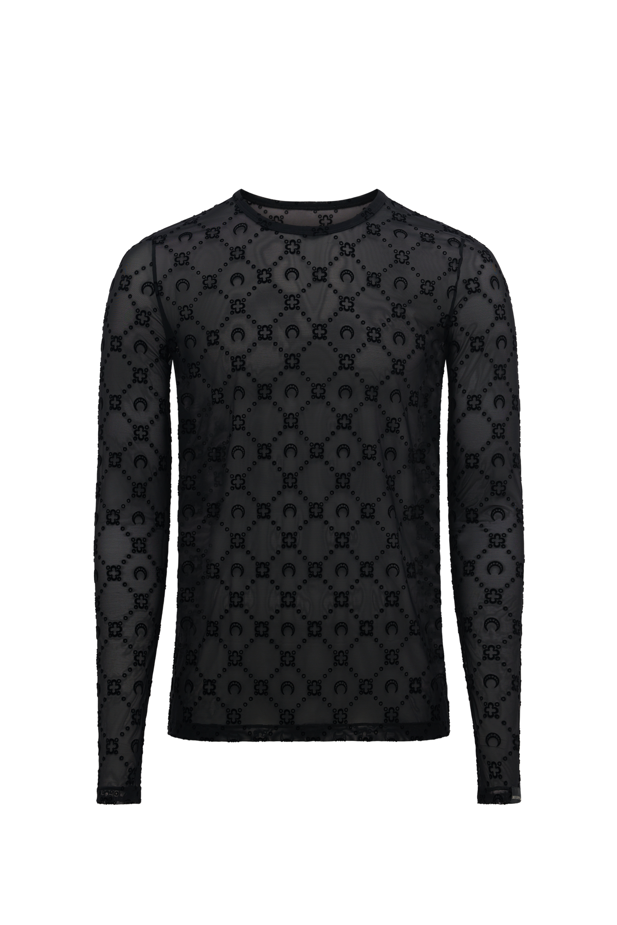 Pull ras du cou mesh block Moonogram - Black
