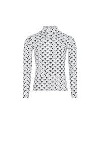 Top à col montant en jersey Upcyclé - Optical White