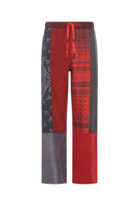 Pantalon en soie Upcyclé unisex - Red