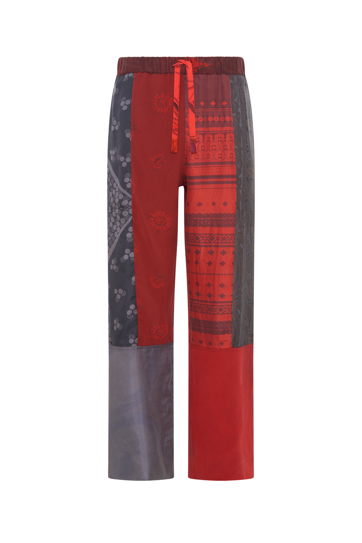 Pantalon en soie Upcyclé unisex - Red