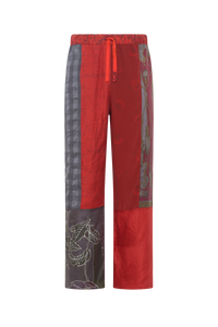 Pantalon en soie Upcyclé unisex - Red