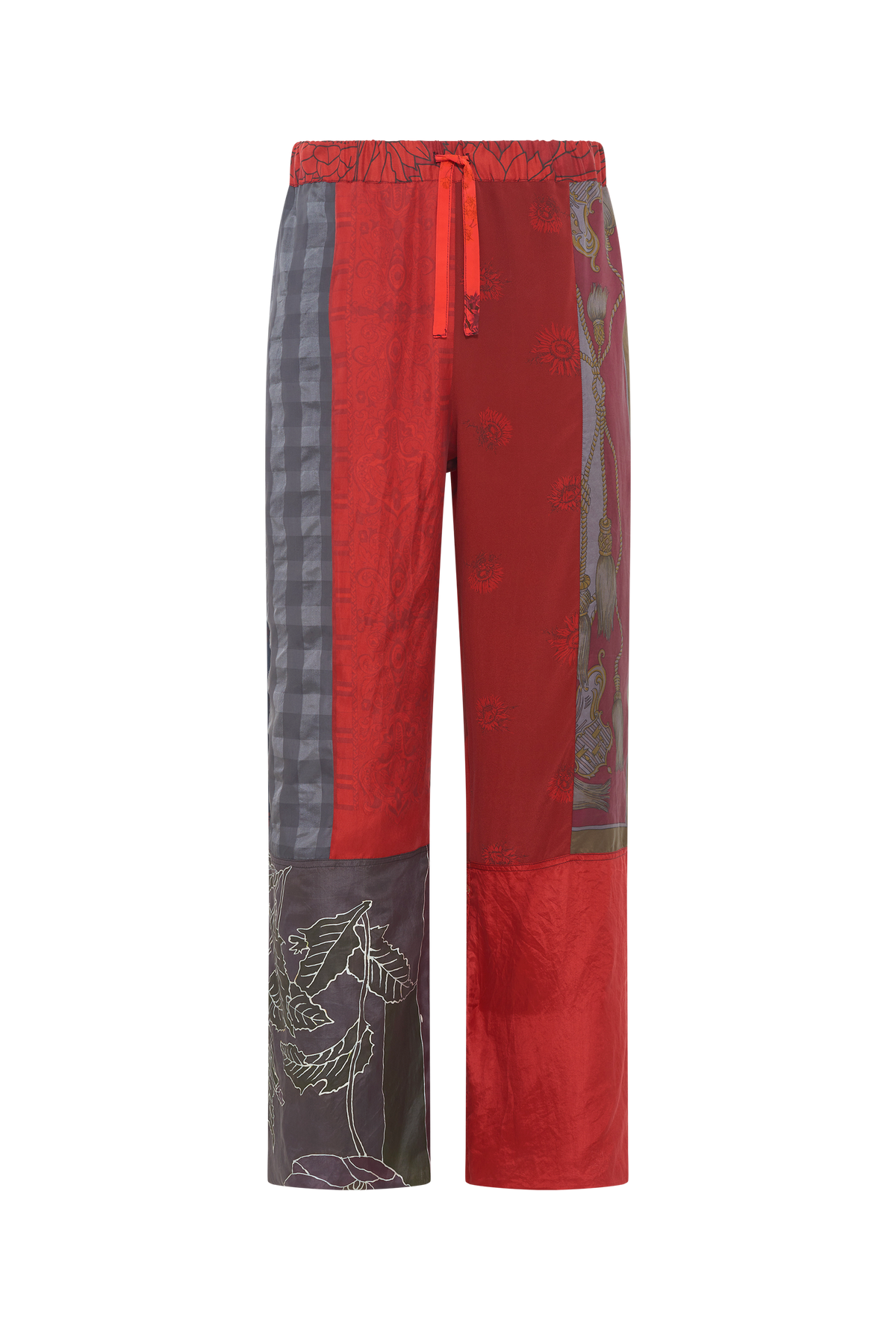 Pantalon en soie Upcyclé unisex - Red