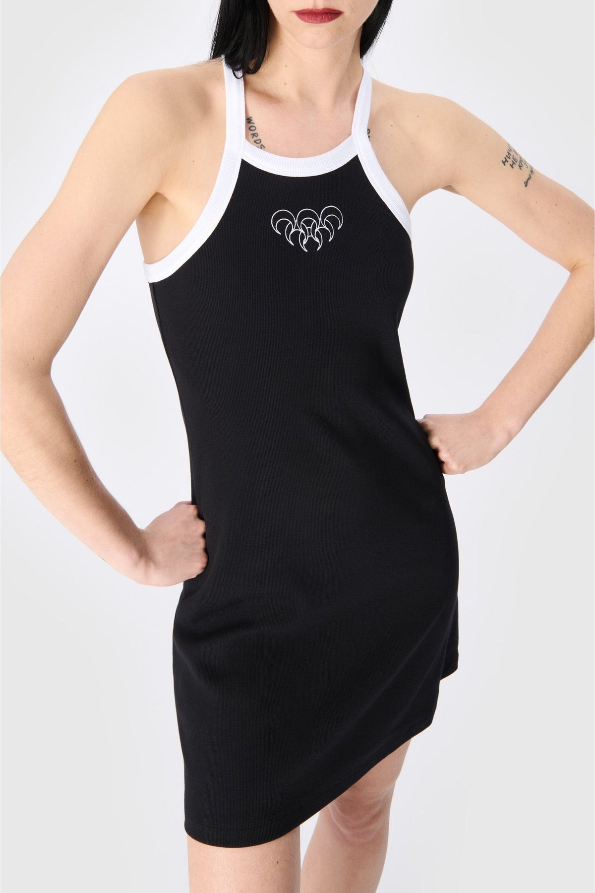 Robe à bretelles en coton - Black