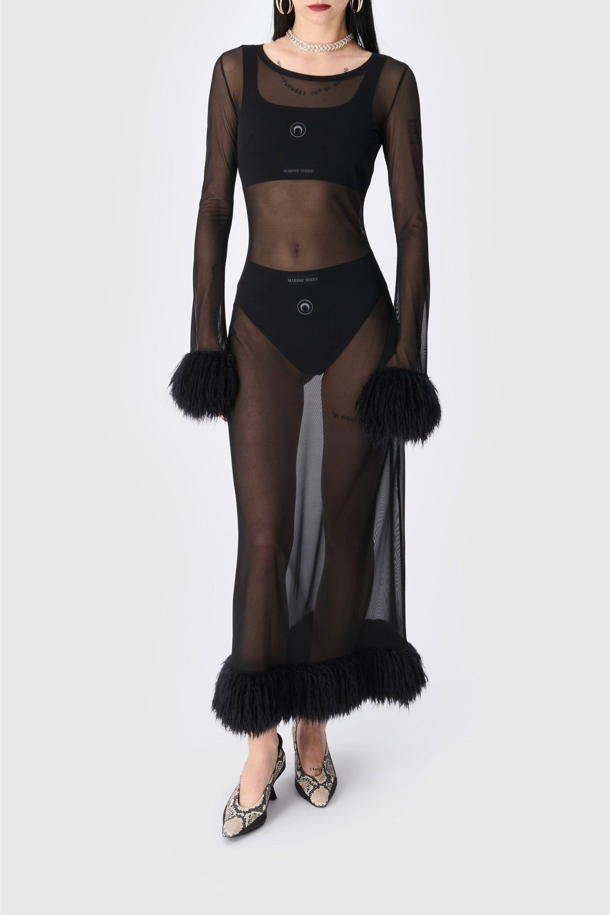 Robe longue en mesh - Black